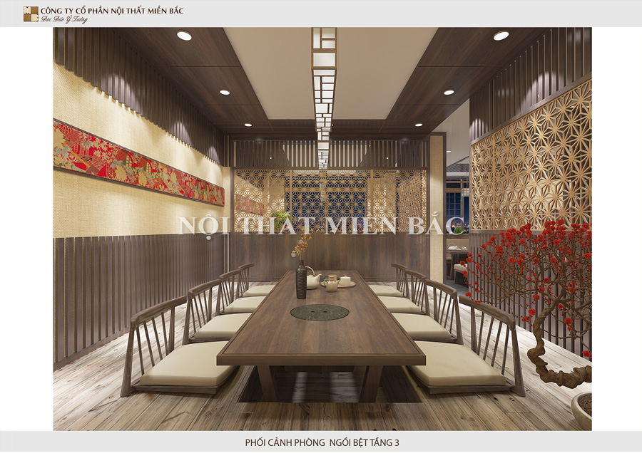 Thiết kế nội thất nhà hàng Nhật hiện đại tại Hà nội